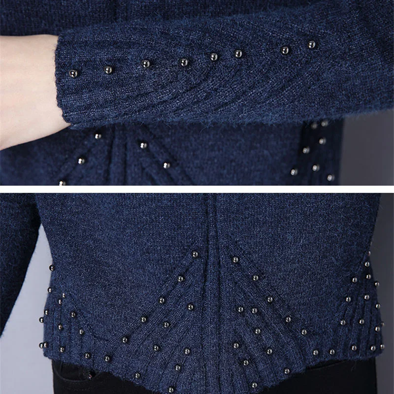 2021 Spring Autumn Women Sweater Long Sleeve Knitted Sweater Women Pullover Sweaters Jumper Beaded Sweater Pull Knitwear C-12
2021 Spring Autumn Women Sweater Long Sleeve Knitted Sweater Women Pullover Sweaters Jumper Beaded Sweater Pull Knitwear C-12