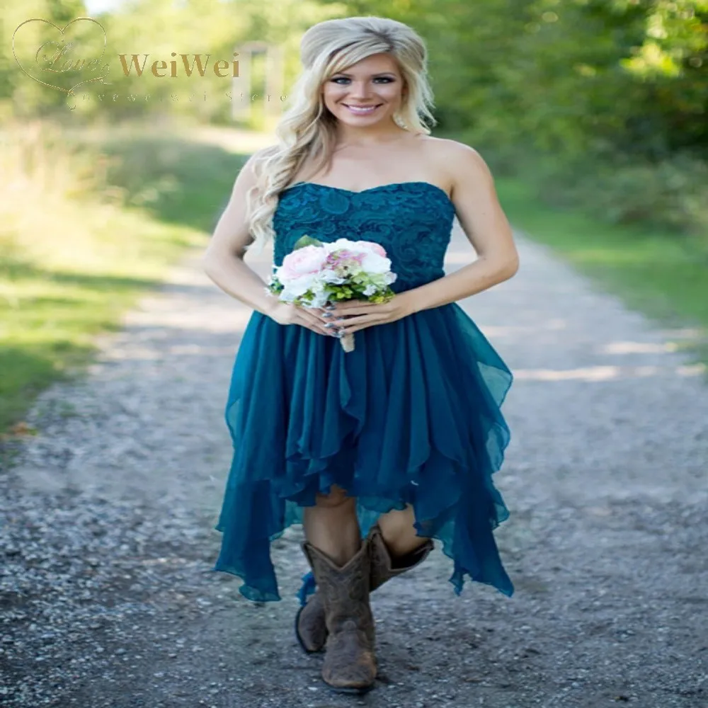 Royal Blue Strapless Bridesmaid Dresses Sweetheart Neck Sleeveless Top Lace Chiffon Ruffle Robe De Soirée De Mariage
Royal Blue Strapless Bridesmaid Dresses Sweetheart Neck Sleeveless Top Lace Chiffon Ruffle Robe De Soirée De Mariage