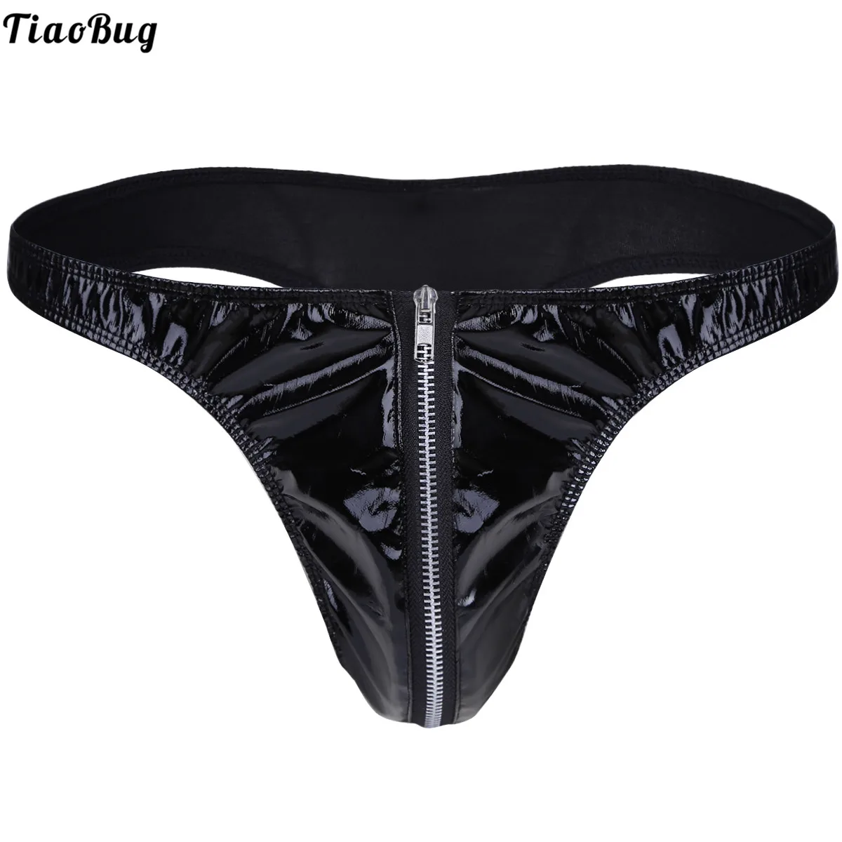 TiaoBug Men Lingerie Patent Leather Briefs Bikini Underwear Underpants With Front Zipper Clubwear
TiaoBug Men Lingerie Patent Leather Briefs Bikini Underwear Underpants With Front Zipper Clubwear