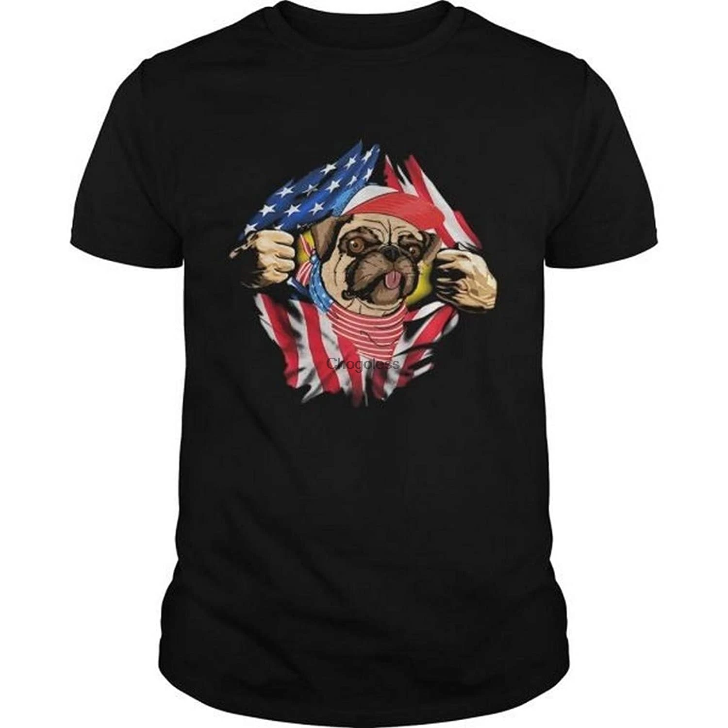 Рубашка с принтом мопса американским флагом День независимости 4 июля рубашка на