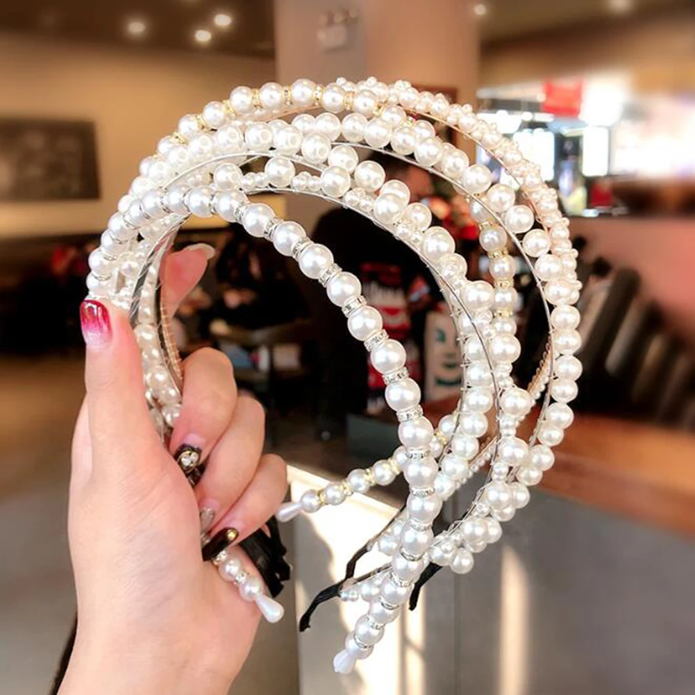 2021 New Women Elegant Full Pearls Hairbands Sweet Headband Hair Bundle Lady Hair Hoops Fashion Accessories Hair Bands
2021 New Women Elegant Full Pearls Hairbands Sweet Headband Hair Bundle Lady Hair Hoops Fashion Accessories Hair Bands