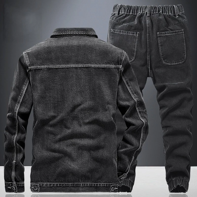 Мужской брендовый ковбойский костюм, свободная черная куртка большого размера 4XL, джинсы на молнии, комплект из двух предметов, повседневны... 
Мужской брендовый ковбойский костюм, свободная черная куртка большого размера 4XL, джинсы на молнии, комплект из двух предметов, повседневны...