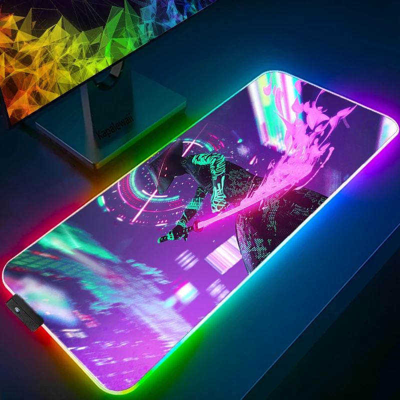 RGB коврик для мыши Rog Настольный игровые аксессуары мышь Cyberpunks клавиатура
