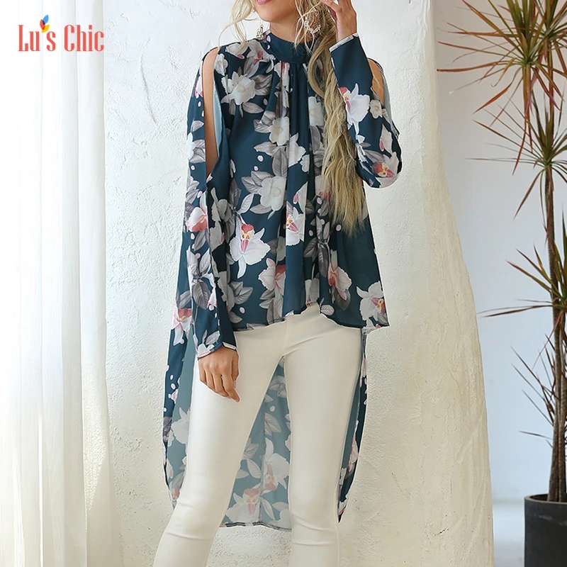 Lu's Chic Women's Long Sleeve Tops Chiffon Blouse Cold Shoulder Summer Shirts High Low Flower
Lu's Chic Women's Long Sleeve Tops Chiffon Blouse Cold Shoulder Summer Shirts High Low Flower