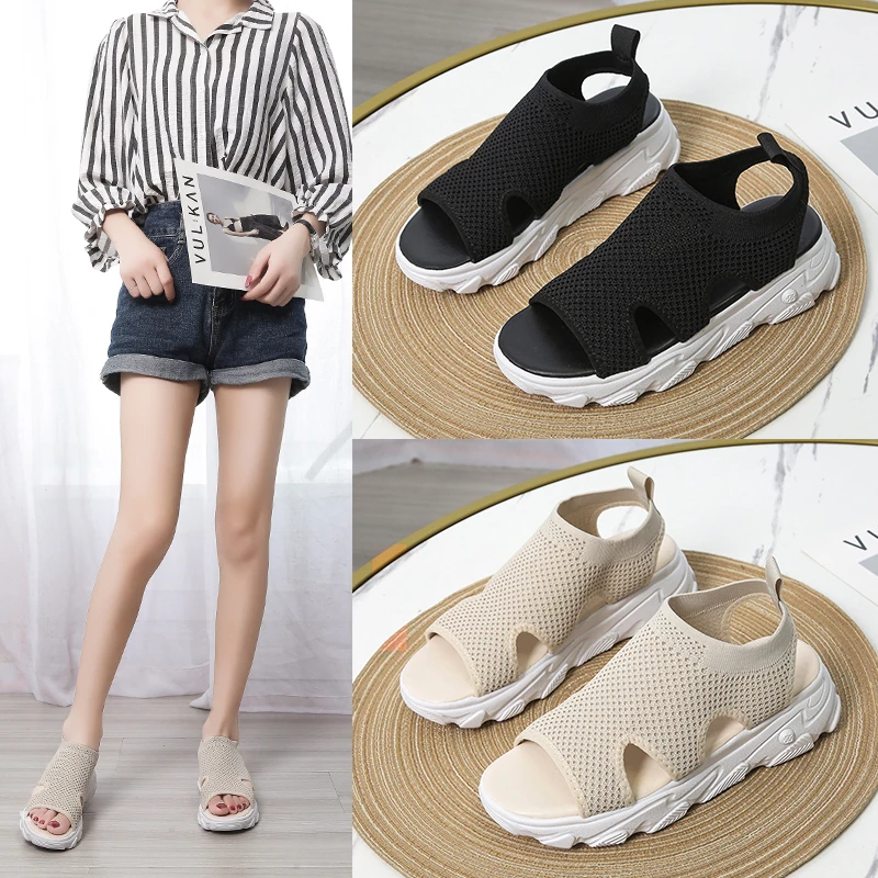 Новинка лета 2021, женская обувь, летающие плетеные спортивные туфли на толстой подошве, Модные дышащие пляжные крутые туфли для отдыха
Новинка лета 2021, женская обувь, летающие плетеные спортивные туфли на толстой подошве, Модные дышащие пляжные крутые туфли для отдыха