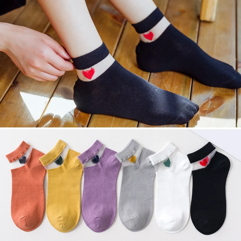 1 Pair Women Socks Cotton Summer New Colorful Heart Ankle Socks Soft Silk Splice Thin Socks Solid Cute Socks
1 Pair Women Socks Cotton Summer New Colorful Heart Ankle Socks Soft Silk Splice Thin Socks Solid Cute Socks