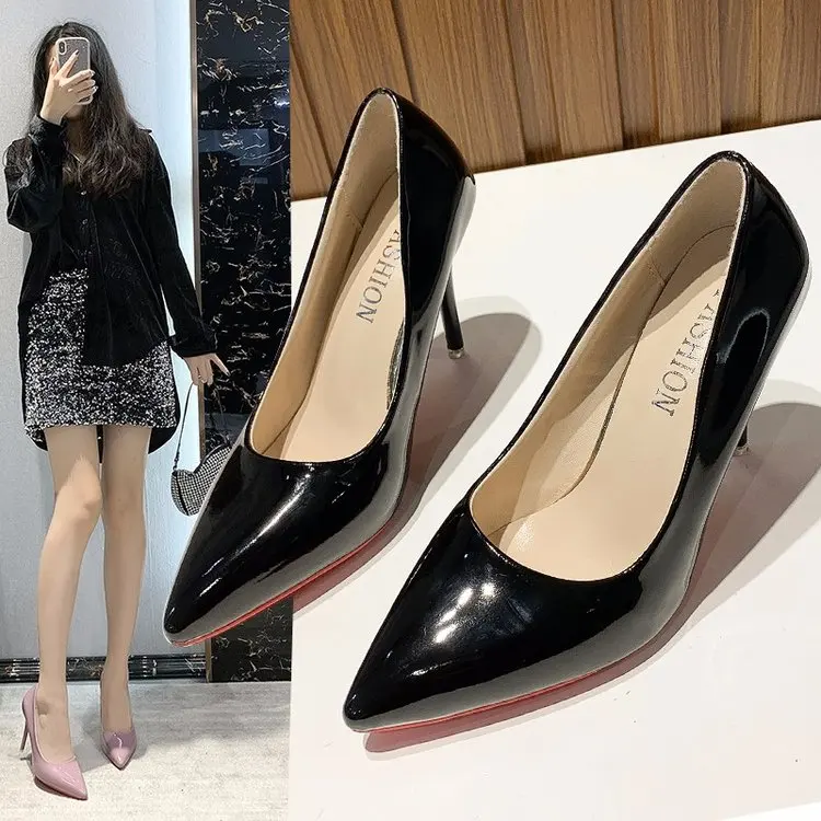 New Women high shoes 10cm High Heels PU Leather Female Scarpins Office Pointed Toe Tacons Pumps Shoes Plus Size
New Women high shoes 10cm High Heels PU Leather Female Scarpins Office Pointed Toe Tacons Pumps Shoes Plus Size