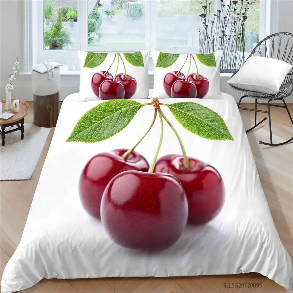 3D Cherry Bedding Set Queen Size High End Simple Duvet Cover Fruit Print King Twin Full Single Double White Bed Set Hot Sale
3D Cherry Bedding Set Queen Size High End Simple Duvet Cover Fruit Print King Twin Full Single Double White Bed Set Hot Sale