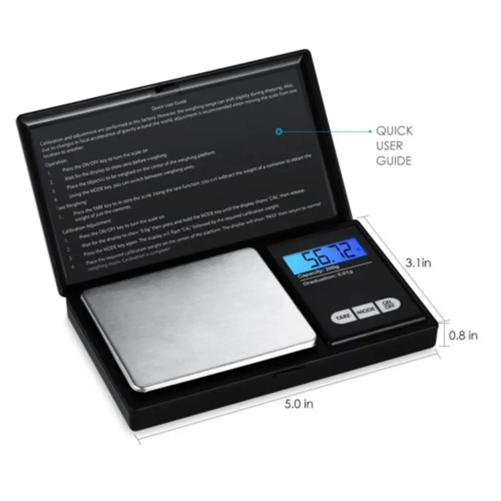 Weighing scale portable stainless steel mini High-precision digital pocket scale electronic jewelry gold and silver scales
Weighing scale portable stainless steel mini High-precision digital pocket scale electronic jewelry gold and silver scales