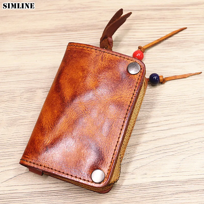 100% Genuine Leather Key Wallet For Men Women Vintage Short Keys Purse With Card Holder Zipper Coin Pocket Housekeeper Organizer
100% Genuine Leather Key Wallet For Men Women Vintage Short Keys Purse With Card Holder Zipper Coin Pocket Housekeeper Organizer
