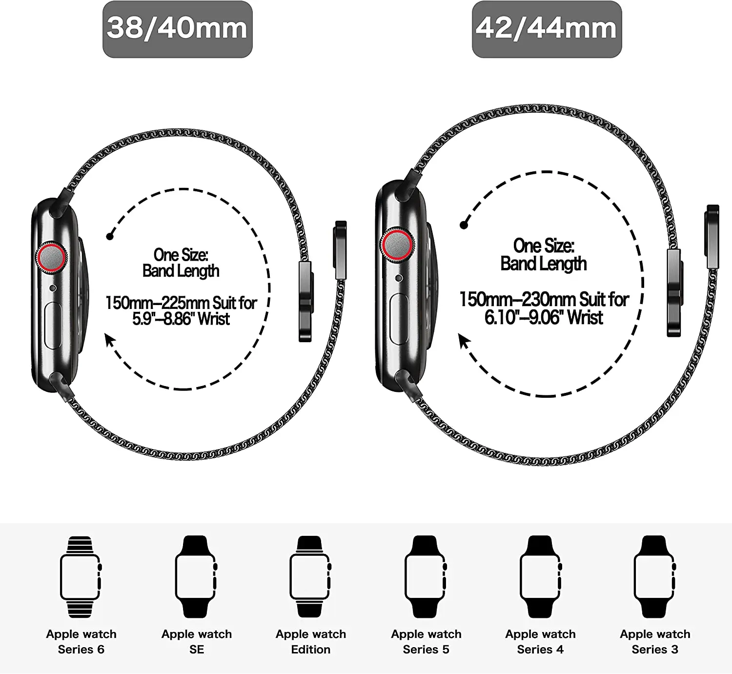 Metal Stainless Steel For Apple Watch Bands 38mm 40mm 42mm 44mm Adjustable Strap Magnetic Wristband for iWatch
Metal Stainless Steel For Apple Watch Bands 38mm 40mm 42mm 44mm Adjustable Strap Magnetic Wristband for iWatch