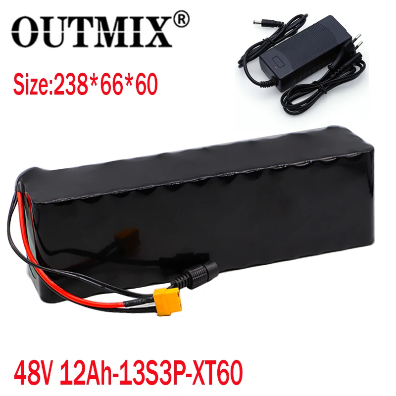 OUTMIX Новый 48V12Ah 1000w 13S3P 48V комплект литий ионный батарей для 54 6 v E велосипед