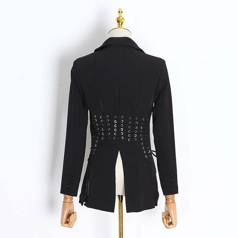 TWOTWINSTYLE Cross Lace Up Blazer For Women Notched Long Sleeve Tunic Back Split Casual Blazers Female Fashion New Clothing 2020
TWOTWINSTYLE Cross Lace Up Blazer For Women Notched Long Sleeve Tunic Back Split Casual Blazers Female Fashion New Clothing 2020