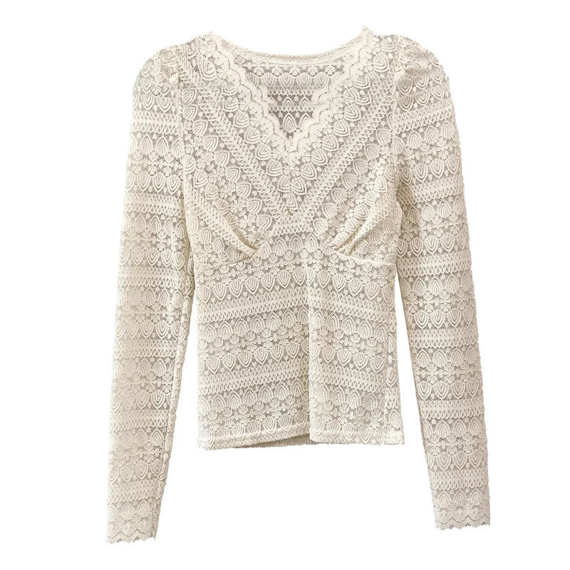 Plus Size Hollow Out V-Neck Sexy Lace Blouse Elegant Women Shirts Black Long Sleeve Tunic Tops Blusas Mujer De Moda 2020 3XL 
Plus Size Hollow Out V-Neck Sexy Lace Blouse Elegant Women Shirts Black Long Sleeve Tunic Tops Blusas Mujer De Moda 2020 3XL