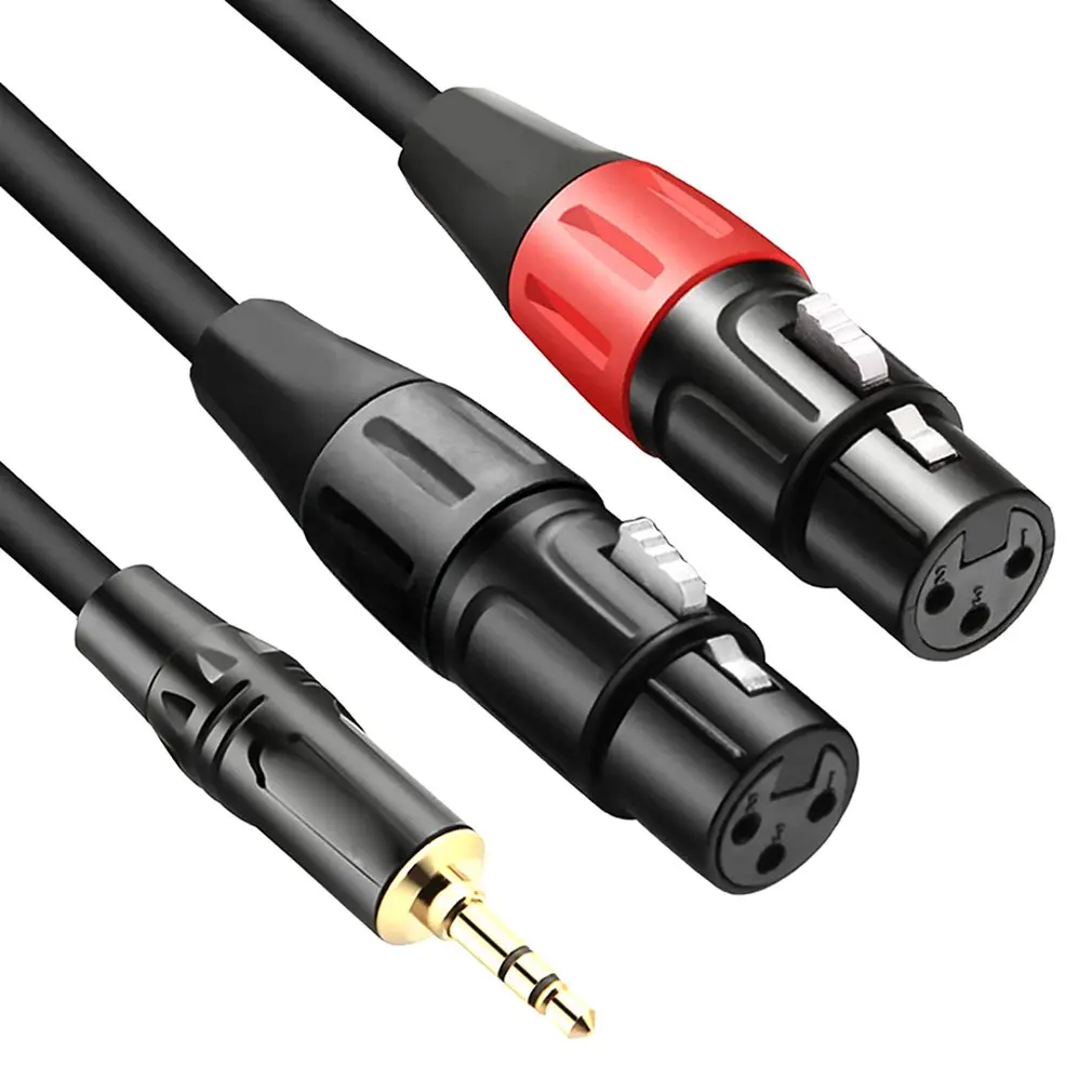 3.5mm Stereo Jack Male to Dual XLR Male OFC Conductor Aux Audio Cable Shielded For Speakers Mixer 0.3m
3.5mm Stereo Jack Male to Dual XLR Male OFC Conductor Aux Audio Cable Shielded For Speakers Mixer 0.3m
