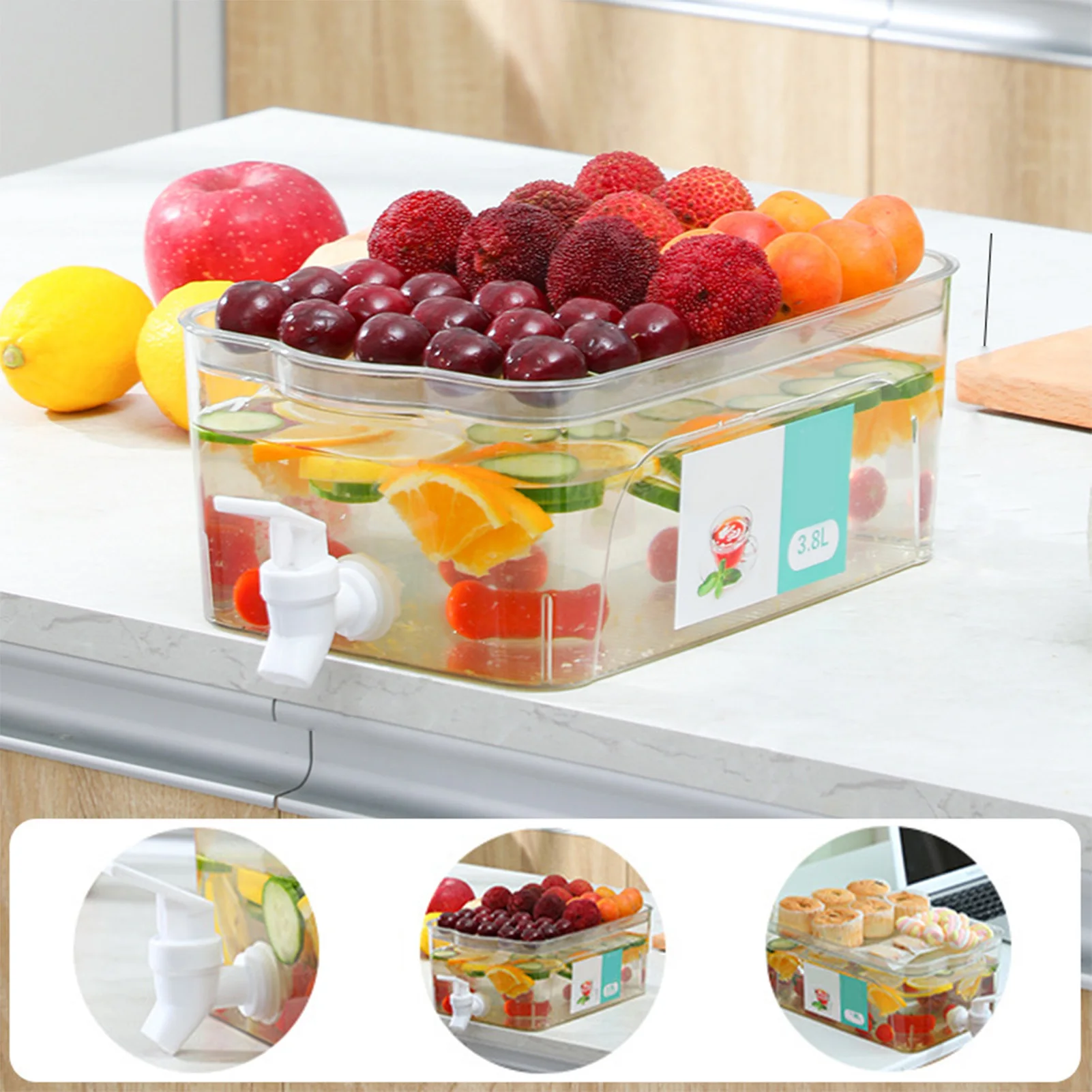 Beverage Dispenser Fridge Water Jug Refrigerator Cold Drink Containe High Temperature Resistance Teapot With Spigot Eco Friendly
Beverage Dispenser Fridge Water Jug Refrigerator Cold Drink Containe High Temperature Resistance Teapot With Spigot Eco Friendly