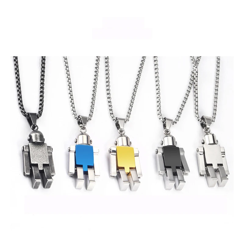 Wholesale New Robot Fashion Jewelry Titanium Steel Necklace Pendant Chain Set Lover Wedding Engagement Party Anniversary Gifts
Wholesale New Robot Fashion Jewelry Titanium Steel Necklace Pendant Chain Set Lover Wedding Engagement Party Anniversary Gifts