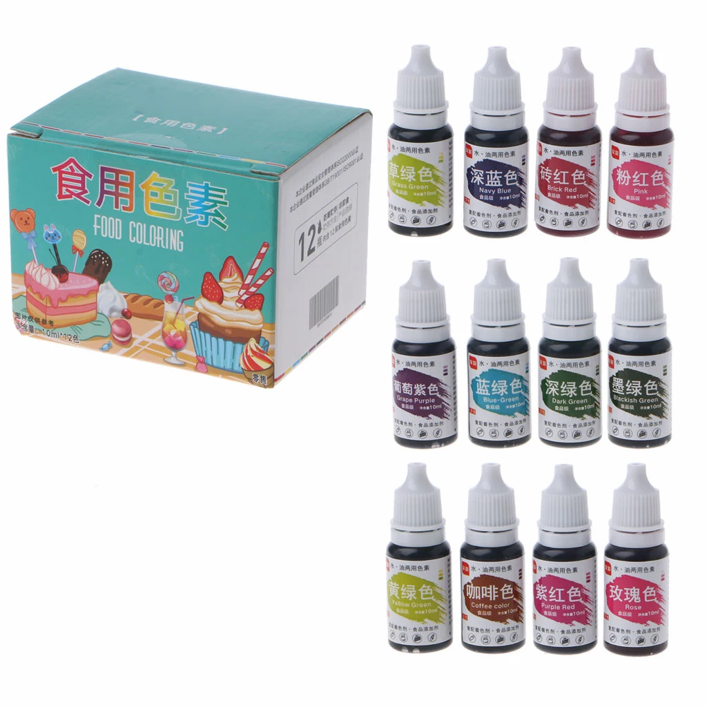 12 Color Natural Ink Food Coloring Cake Pastries Cookies Liquid Dye Pigment Baking Decor Fondant Cooking Icing DIY Craft
12 Color Natural Ink Food Coloring Cake Pastries Cookies Liquid Dye Pigment Baking Decor Fondant Cooking Icing DIY Craft