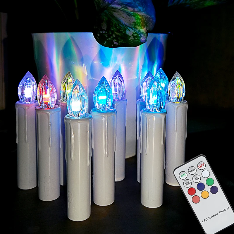 Colorful LED Candle Flameless Flashing With Timer Remote Control Battery Operated for Christmas Halloween Home Decorative Candle
Colorful LED Candle Flameless Flashing With Timer Remote Control Battery Operated for Christmas Halloween Home Decorative Candle