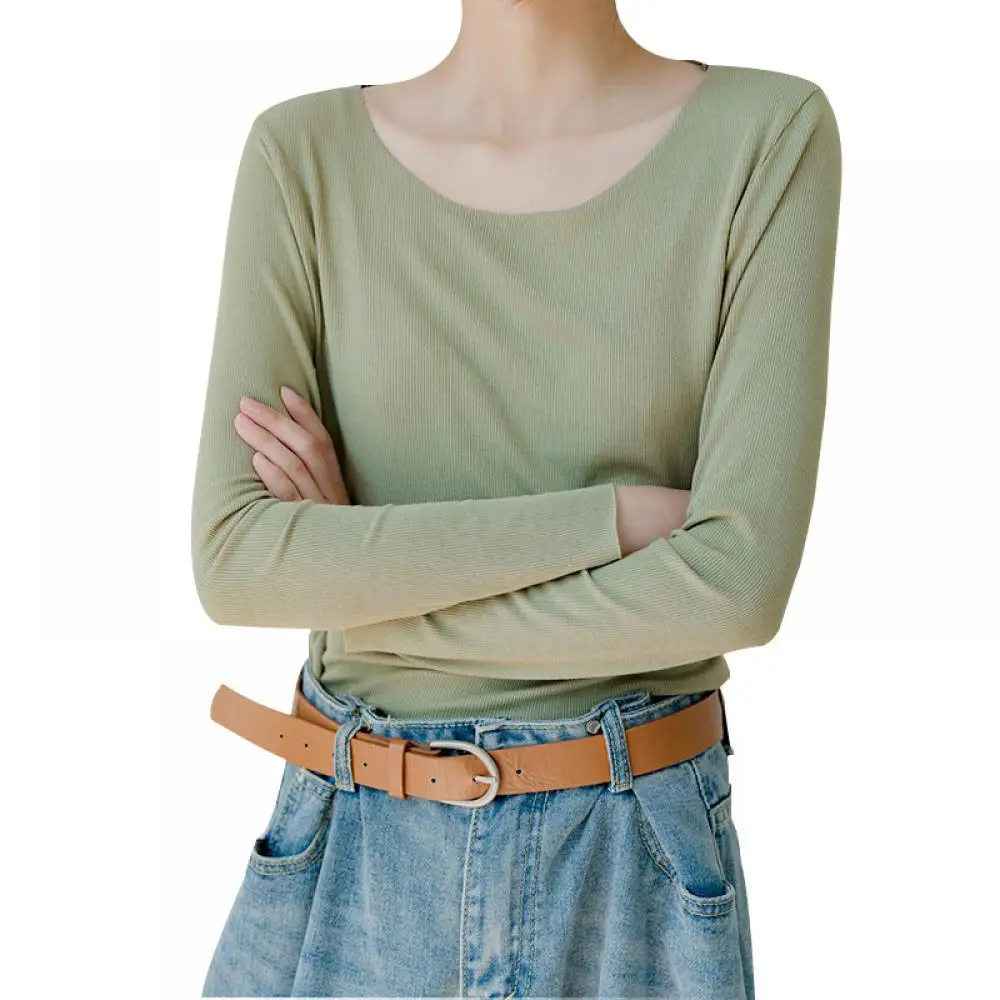 Version of The Autumn Long Sleeved T Shirt Thin Cotton Round Neck Tight Fitting Bottoming Shirt Women's Outer Wear All Match Top
Version of The Autumn Long Sleeved T Shirt Thin Cotton Round Neck Tight Fitting Bottoming Shirt Women's Outer Wear All Match Top
