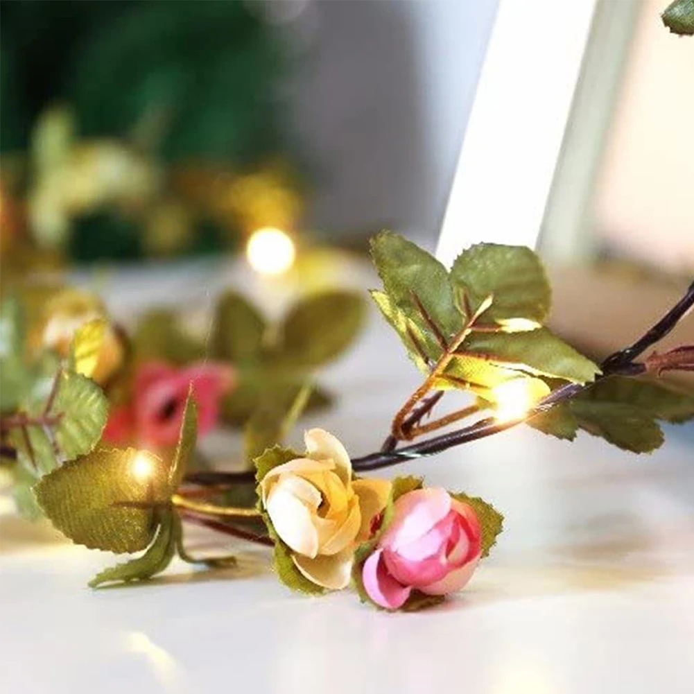 25LED 7.2ft Copper Wire Bud Flower Rattan String Lights Battery Powered Garland Plant Fairy Light Valentine's Wedding Decoration
25LED 7.2ft Copper Wire Bud Flower Rattan String Lights Battery Powered Garland Plant Fairy Light Valentine's Wedding Decoration