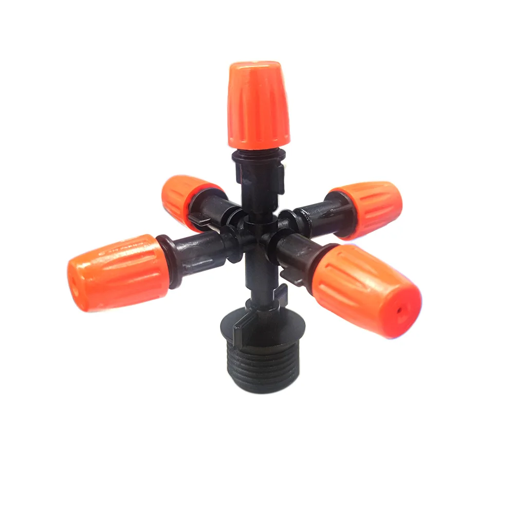 1Pc Cross type five-outlet atomizing nozzle gardening greenhouse watering spraying cooling upside down dust removal micro nozzle
1Pc Cross type five-outlet atomizing nozzle gardening greenhouse watering spraying cooling upside down dust removal micro nozzle