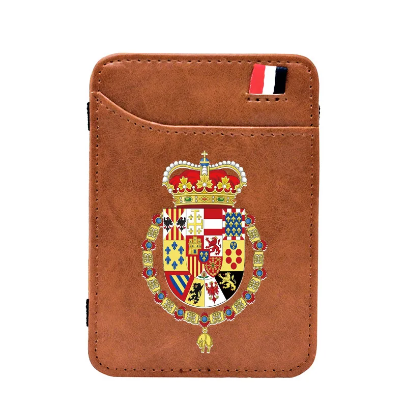 Vintage Reino de España Symbol Printing Brown Leather Magic Wallet Men Women CCCP Mini Thin Money Clips Credit Card Purse
Vintage Reino de España Symbol Printing Brown Leather Magic Wallet Men Women CCCP Mini Thin Money Clips Credit Card Purse
