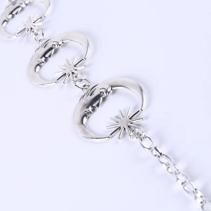 2020 Fashion Women Punk Moon Sun Metal Belt Vintage High Waist Chain Waist Belts Gothic Sliver Pendant Female Belts 
2020 Fashion Women Punk Moon Sun Metal Belt Vintage High Waist Chain Waist Belts Gothic Sliver Pendant Female Belts