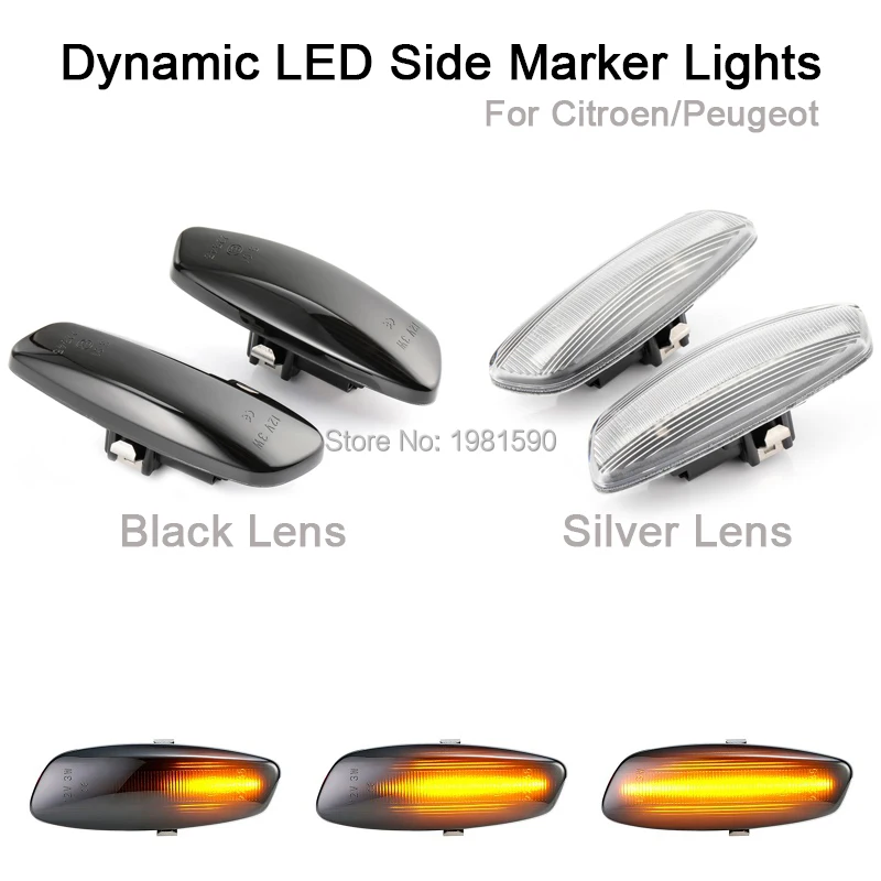2pcs LED dynamic turn signal lights for Peugeot 207 308 3008 5008 RCZ Partner Citroen C3 C4 C5 DS3 DS4 Car Side marker lights
2pcs LED dynamic turn signal lights for Peugeot 207 308 3008 5008 RCZ Partner Citroen C3 C4 C5 DS3 DS4 Car Side marker lights