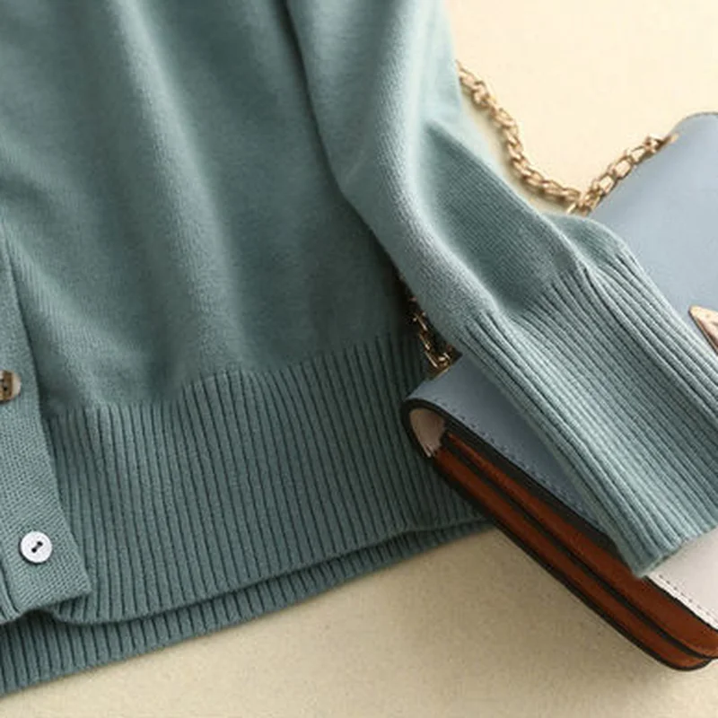 Cardigan Women Solid Simple Basic Knitted Sweaters Office Ladies V-neck Loose All-match Ulzzang Single Breasted Elegant Mature 
Cardigan Women Solid Simple Basic Knitted Sweaters Office Ladies V-neck Loose All-match Ulzzang Single Breasted Elegant Mature