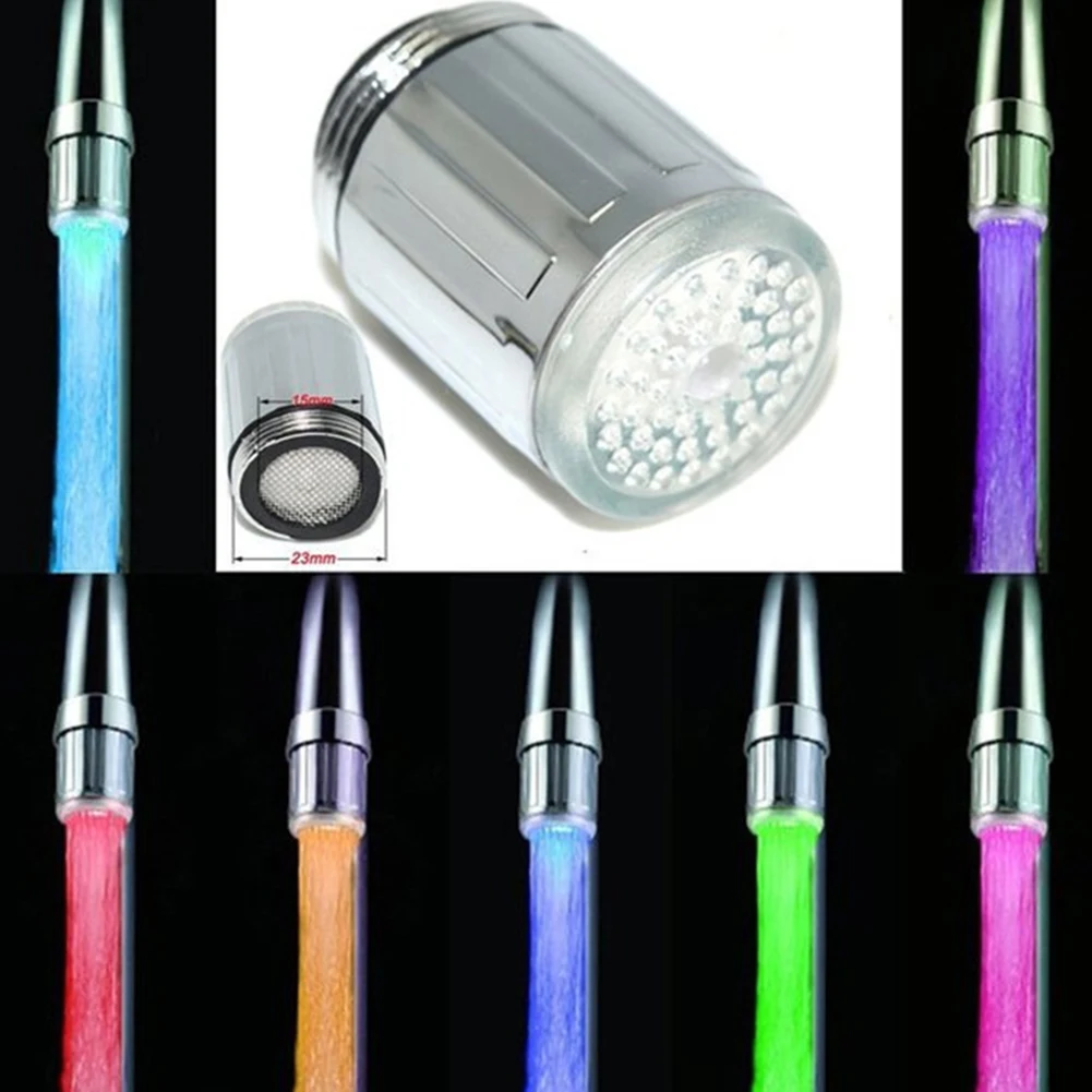 LED Temperature Sensitive 3-Color Light-up Faucet Kitchen Bathroom Glow Water Saving Faucet Aerator Gradient LED Nozzle Shower
LED Temperature Sensitive 3-Color Light-up Faucet Kitchen Bathroom Glow Water Saving Faucet Aerator Gradient LED Nozzle Shower