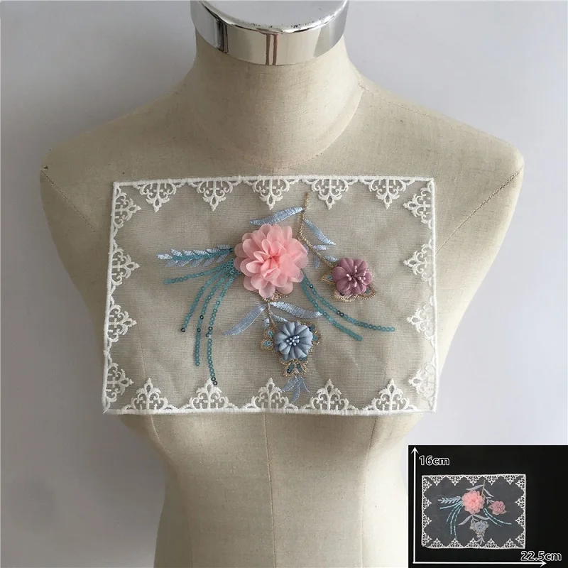 High-Quality Three-Dimensional Embroidered Organza Lace Collar corsage DIY Sequined Mesh Women's Accessories 
High-Quality Three-Dimensional Embroidered Organza Lace Collar corsage DIY Sequined Mesh Women's Accessories