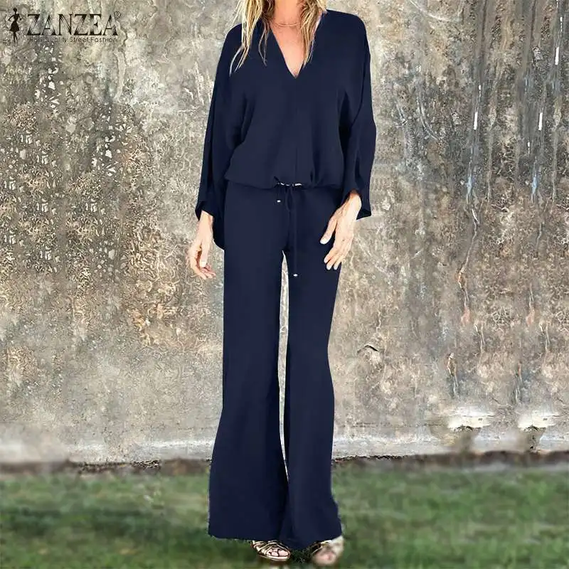 Solid Two-Piece Sets ZANZEA Elegant Matching Sets 2022 Women Casual Long Sleeve Top Elastic Waist Trouser Spring Loose Pant Sets
Solid Two-Piece Sets ZANZEA Elegant Matching Sets 2022 Women Casual Long Sleeve Top Elastic Waist Trouser Spring Loose Pant Sets