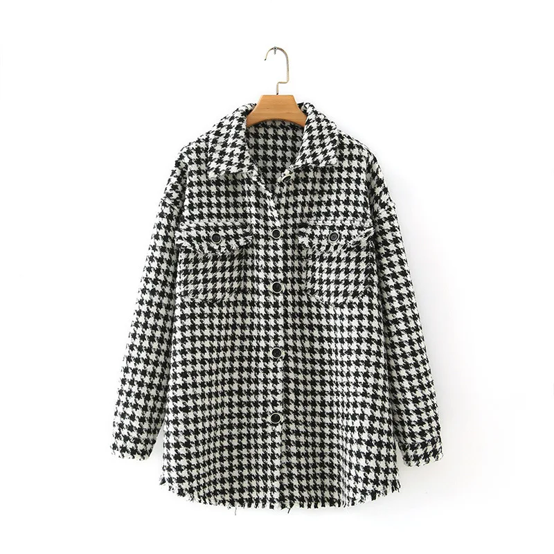 Lazy Wind Thick Woolen Shirt Houndstooth Plaid Autumn And Winter New Mid-length Large Size Loose Long-sleeved Jacket
Lazy Wind Thick Woolen Shirt Houndstooth Plaid Autumn And Winter New Mid-length Large Size Loose Long-sleeved Jacket
