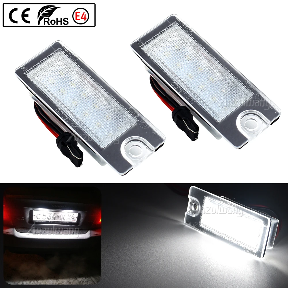 

2Pcs LED License Plate Lights 18 Car Number LEVED License Plate Lamp Light for Volvo S80 99-06 S60 V70 XC70 XC90 Car Accessories