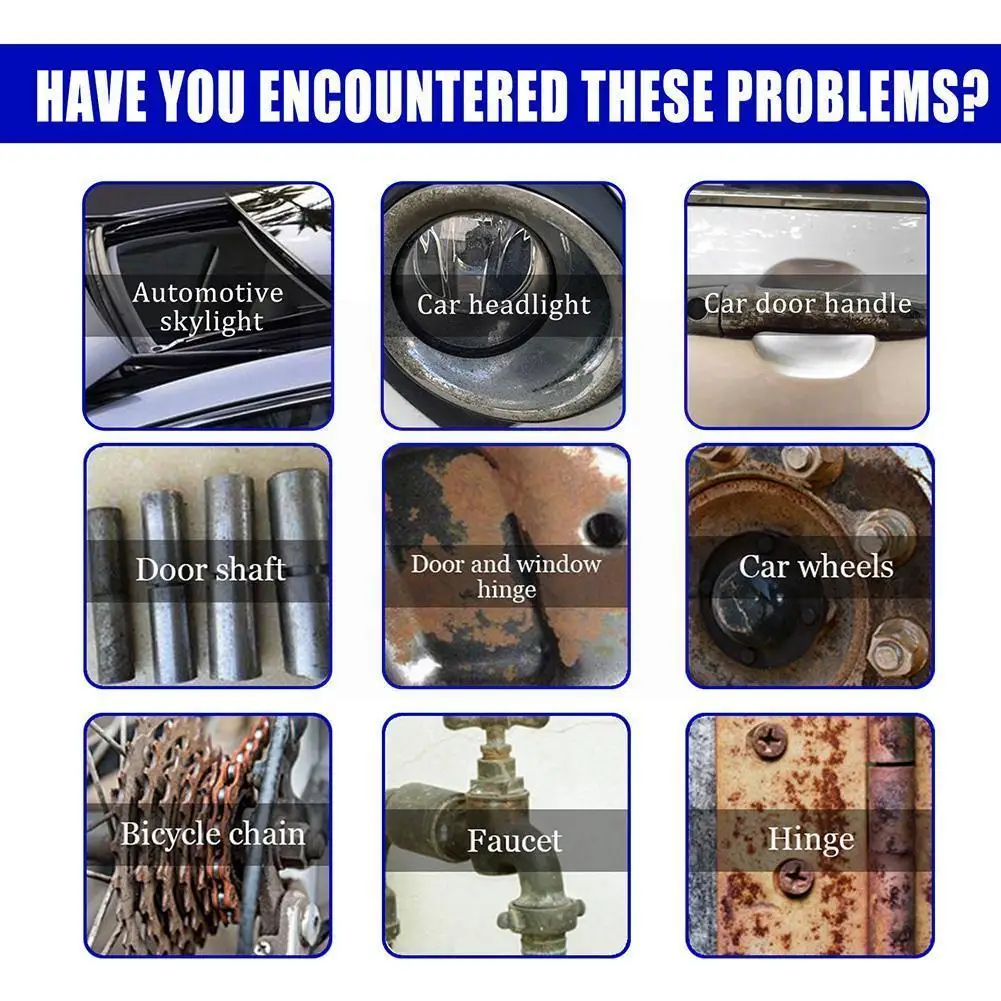 Новейший мощный универсальный спрей для удаления ржавчины, спрей для удаления ржавчины, бытовая смазка для чистки автомобиля, инструмент д... 
Новейший мощный универсальный спрей для удаления ржавчины, спрей для удаления ржавчины, бытовая смазка для чистки автомобиля, инструмент д...