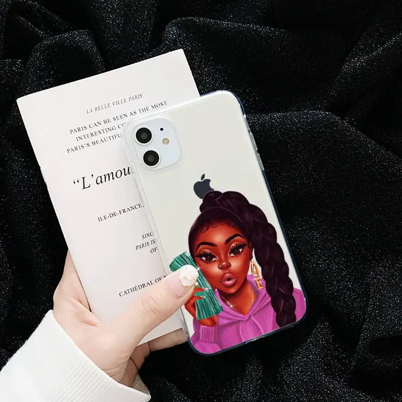 Black head Girl Fundas mobile Phone Case Transparent for iPhone 6 7 8 11 12 s mini pro X XS XR MAX Plus
Black head Girl Fundas mobile Phone Case Transparent for iPhone 6 7 8 11 12 s mini pro X XS XR MAX Plus