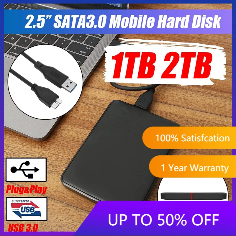 Внешний жесткий диск USB3.0 HDD HD 1 ТБ/2 ТБ мобильный запоминающие устройства для