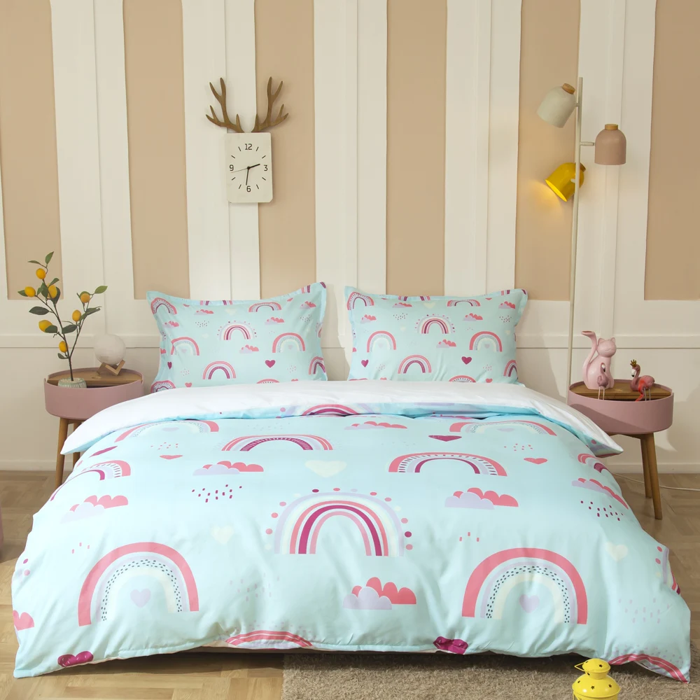 Rainbow Print Duvet Cover Set 3pcs Kids Bedding Set Boys Girls Xmas Decor housse de couette Festival Holiday Gift Bed Cover
Rainbow Print Duvet Cover Set 3pcs Kids Bedding Set Boys Girls Xmas Decor housse de couette Festival Holiday Gift Bed Cover