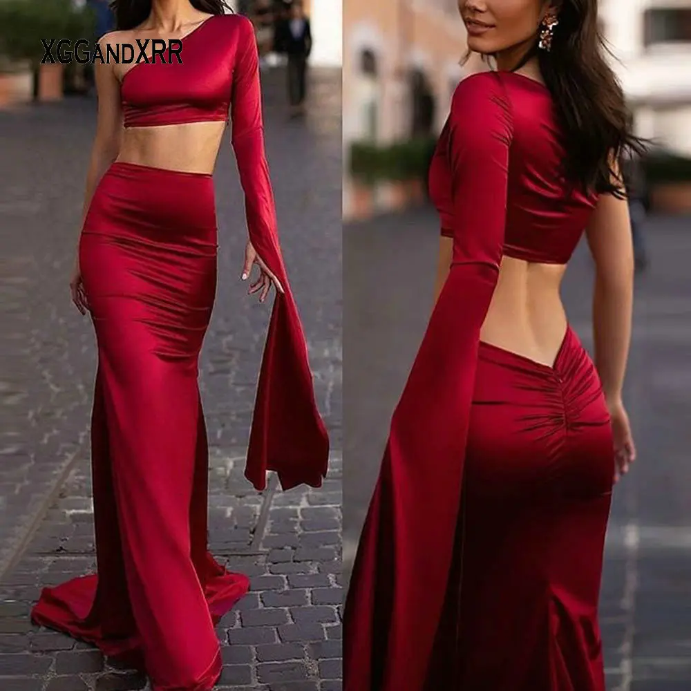 Sexy Two Pieces Mermaid Prom Dress 2021 One Shoulder Long Evening Gown Burgundy Girls Birthday Party Gown Custom Made Plus Size
Sexy Two Pieces Mermaid Prom Dress 2021 One Shoulder Long Evening Gown Burgundy Girls Birthday Party Gown Custom Made Plus Size
