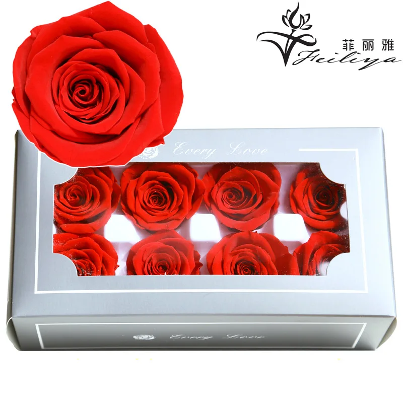 New 8Pcs/Box Preserved Flowers Gift DIY Material High Quality Grade A Eternal Rose Flower Head 4-5CM Diameter Real Roses
New 8Pcs/Box Preserved Flowers Gift DIY Material High Quality Grade A Eternal Rose Flower Head 4-5CM Diameter Real Roses