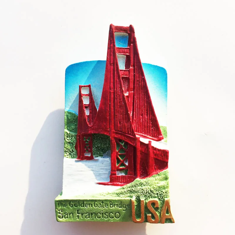 

QIQIPP Golden Gate Bridge in San Francisco, California, USA, souvenir crafts magnetic refrigerator accompanying gifts.