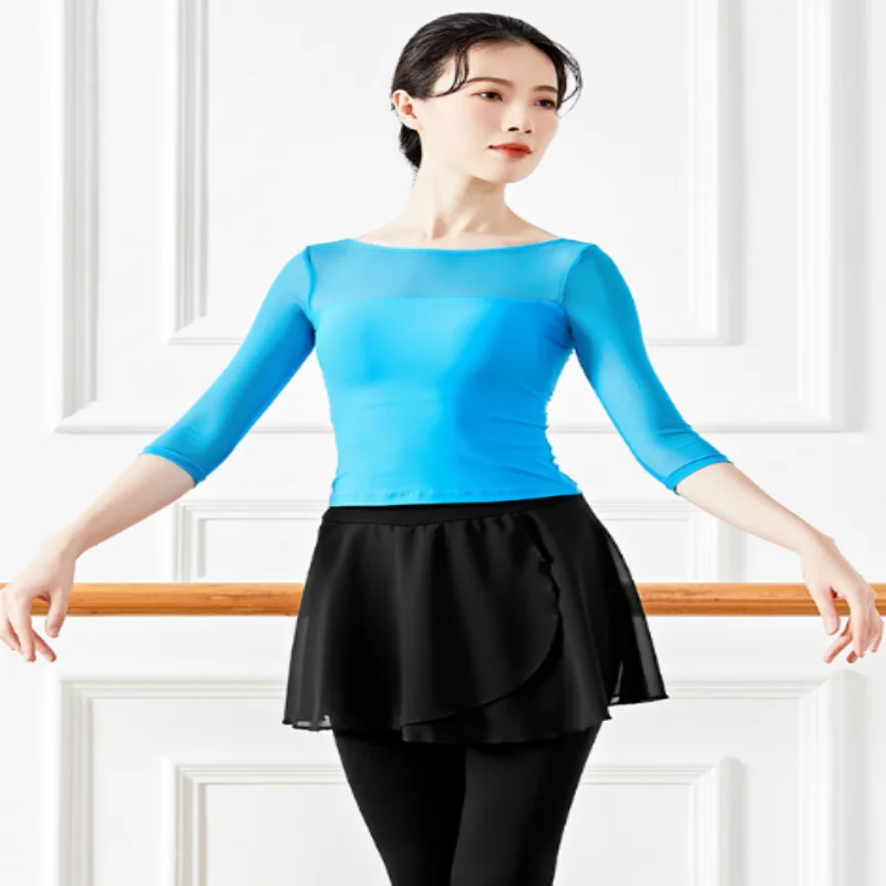 Autumn Women Ballet Dancing Clothing Soft Touching Comfortable Dance Costume Stitching Design Breathable Close-fitting Top
Autumn Women Ballet Dancing Clothing Soft Touching Comfortable Dance Costume Stitching Design Breathable Close-fitting Top
