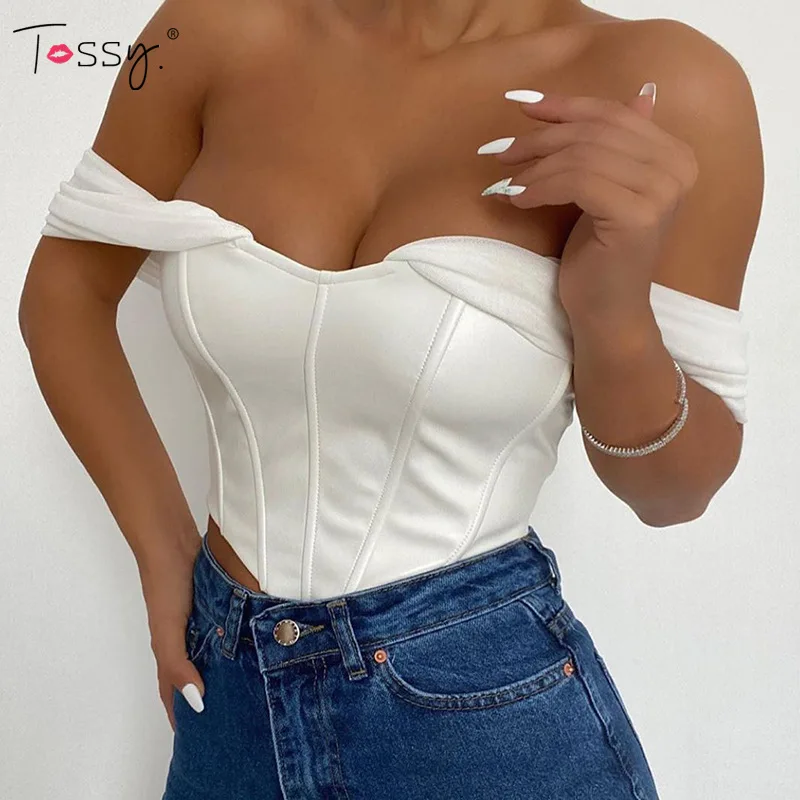 Tossy 2021 New PU Leather Sexy Corset Top Off Shoulder Clubwear Black Backless Female Tanks Tops Cropped Party Streetwear
Tossy 2021 New PU Leather Sexy Corset Top Off Shoulder Clubwear Black Backless Female Tanks Tops Cropped Party Streetwear