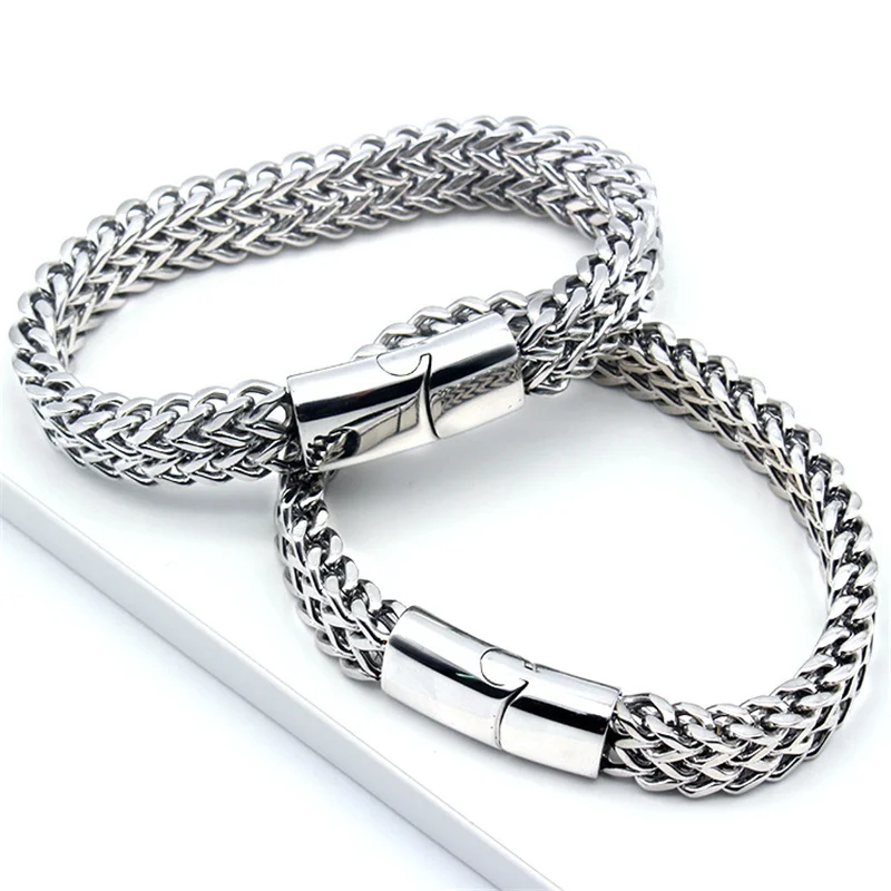 Classic Steel Color Stainless Steel Couple Knitting Denim Chain, Magnet Clasp, Men's Charm Bracelet, Fashion Jewelry Gift
Classic Steel Color Stainless Steel Couple Knitting Denim Chain, Magnet Clasp, Men's Charm Bracelet, Fashion Jewelry Gift