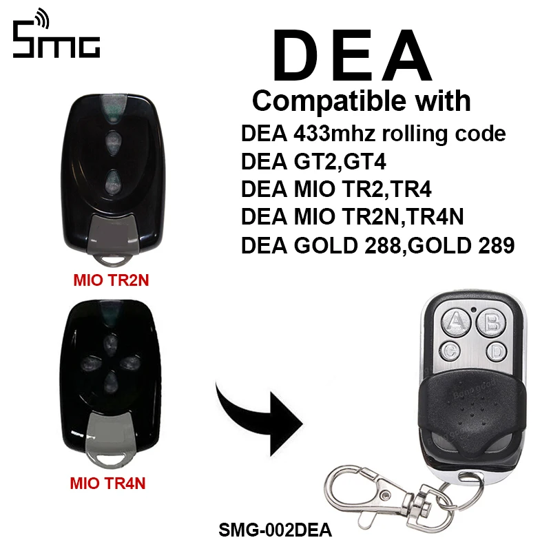 Пульт дистанционного управления для DEA MIO TR2 TR4 GT2 GT4/DEA MIO TR2 TR4/DEA TR2N TR4N GOLD 288 289 433,92 МГц, 6 шт.
Пульт дистанционного управления для DEA MIO TR2 TR4 GT2 GT4/DEA MIO TR2 TR4/DEA TR2N TR4N GOLD 288 289 433,92 МГц, 6 шт.