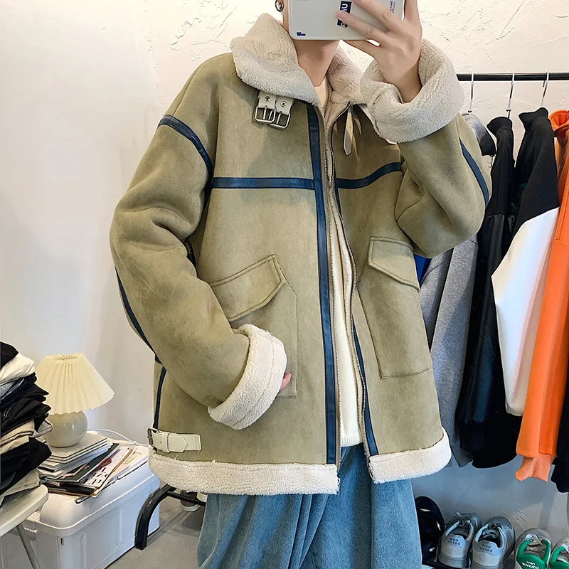 Winter Jacket Men Warm Fashion Retro Lamb Fur Coat Men Korean Loose Casual Thick Short Coat Mens Clothes Japanese Streetwear
Winter Jacket Men Warm Fashion Retro Lamb Fur Coat Men Korean Loose Casual Thick Short Coat Mens Clothes Japanese Streetwear