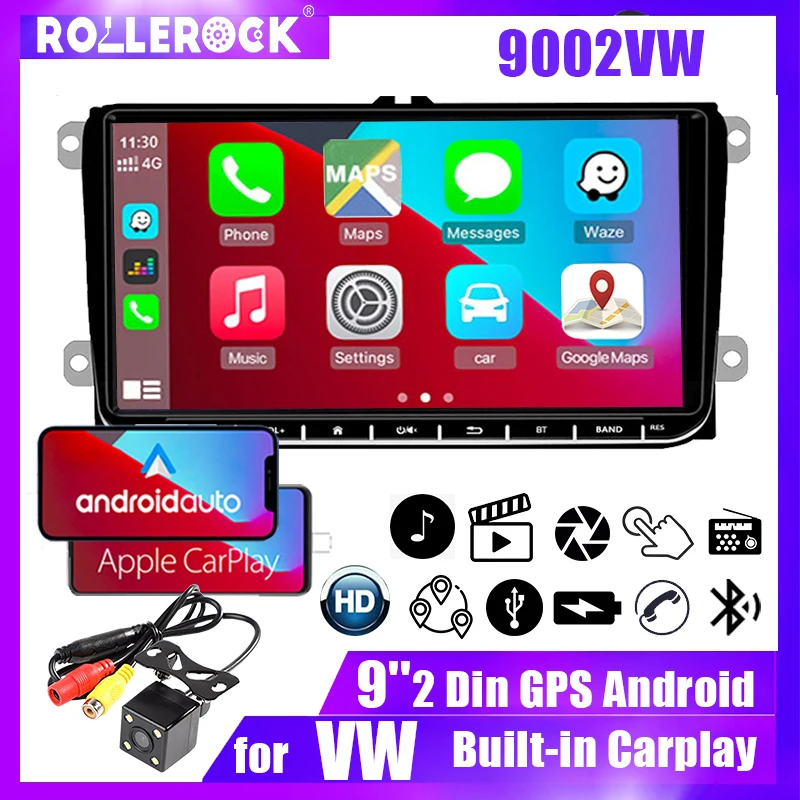 Car Radio 2 Din GPS Navigation 1+16G Android Bluetooth WIFI 9 Inch FM Built-in Carplay For Bora Golf VW Polo Passat B6 B7 Touran
Car Radio 2 Din GPS Navigation 1+16G Android Bluetooth WIFI 9 Inch FM Built-in Carplay For Bora Golf VW Polo Passat B6 B7 Touran