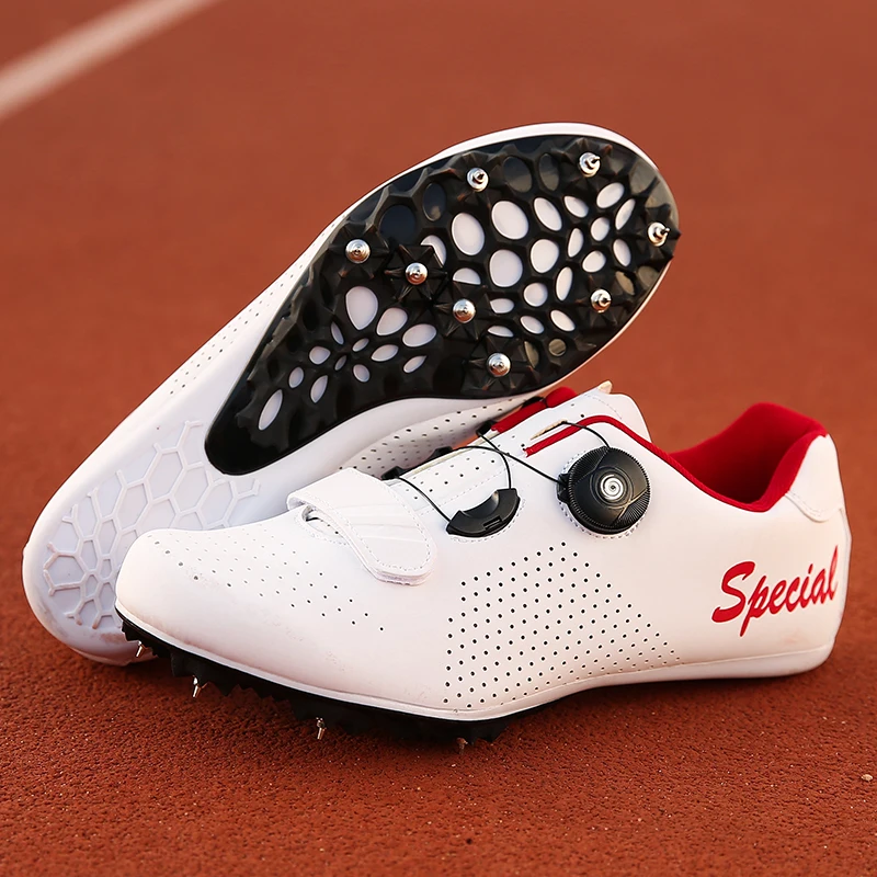 Rotating self-locking Track & Field Shoes Women Spikes Sneakers Black Running Training Shoes Lightweight Men Spike Sport Shoes
Rotating self-locking Track & Field Shoes Women Spikes Sneakers Black Running Training Shoes Lightweight Men Spike Sport Shoes