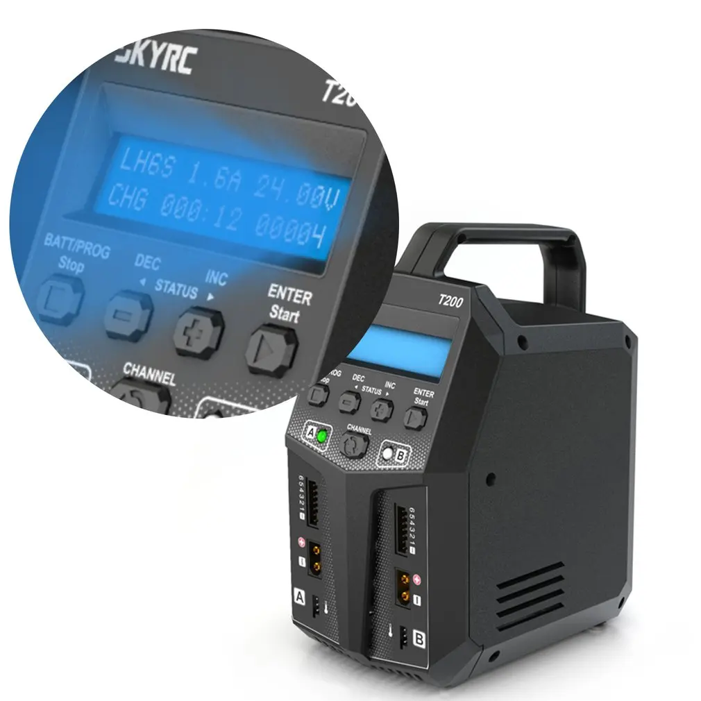 SKYRC SK-100155-03 T200 Balance Charger 12A 100W Dual XT60 Plug 10W Discharger For LiHV LiPo Li-ion LiFe NiMH NiCD Battery
SKYRC SK-100155-03 T200 Balance Charger 12A 100W Dual XT60 Plug 10W Discharger For LiHV LiPo Li-ion LiFe NiMH NiCD Battery